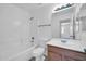 Clean bathroom with a shower-tub combination and a functional vanity area at 11154 W Ashley Chantil Dr, Surprise, AZ 85378
