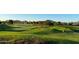 Scenic golf course view with lush, rolling hills, manicured greens, and picturesque mountain views in the background at 11633 N 40Th Way, Phoenix, AZ 85028