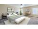 Light and airy main bedroom boasts lots of natural light, carpet, and modern furnishings at 1839 E Parkside Ln, Phoenix, AZ 85024