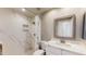 Stylish bathroom with a marble shower, modern fixtures, and neutral color scheme at 25555 N Windy Walk Dr # 64, Scottsdale, AZ 85255