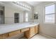 Bathroom with vanity and drawers, large mirror and natural light at 3018 W Horsham Dr, Phoenix, AZ 85027