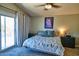 Comfortable bedroom with a ceiling fan and balcony access at 31256 N 40Th Pl, Cave Creek, AZ 85331