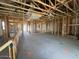 Interior framing of a new home shows studs and an open floor plan at 47450 W Kenner Dr, Maricopa, AZ 85139