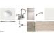 Bathroom finish selections including a sink and faucet, light gray cabinets, and wood-look plank flooring at 47706 W Moeller Rd, Maricopa, AZ 85139