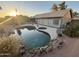 Relaxing backyard featuring a large pool and spa with a covered patio, perfect for entertaining at 6623 E Preston St, Mesa, AZ 85215