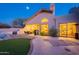 Desert property featuring a covered patio, backyard BBQ, and manicured yard with a brick paver patio at 8950 E Greenview Dr, Gold Canyon, AZ 85118