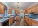 Modern kitchen with hardwood floors, breakfast nook, and stainless appliances at 8950 E Greenview Dr, Gold Canyon, AZ 85118