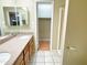 Bathroom featuring dual sinks, granite countertops, and shower at 924 S Hacienda Dr # C, Tempe, AZ 85281