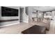 An open-concept living room featuring modern decor, wood-look tile flooring, and neutral paint at 16539 W Winston Dr, Goodyear, AZ 85338