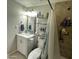 Bathroom featuring white vanity, toilet, and shower with updated fixtures at 2007 N 55Th Ln, Phoenix, AZ 85035