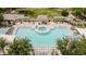 Aerial view of a sparkling pool and hot tub surrounded by lush landscaping and inviting seating areas at 2402 E 5Th St # 1498, Tempe, AZ 85288