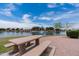 Lakeside park with fountain feature, desert landscaping and walking path at 254 W Amoroso Dr, Gilbert, AZ 85233
