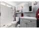 Bathroom featuring a shower, toilet, vanity with cabinet, and a mirrored medicine cabinet at 2650 W Union Hills Dr # 164, Phoenix, AZ 85027