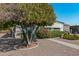 Home exterior featuring landscaped front yard with mature tree and flowering bushes at 2650 W Union Hills Dr # 164, Phoenix, AZ 85027