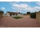 Spacious backyard featuring artificial turf, a covered patio, and gravel landscaping at 619 N Norfolk --, Mesa, AZ 85205