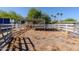 Corral area for horses featuring white fencing and trees surrounding, enhancing the horse property at 9998 W Prospector Dr, Queen Creek, AZ 85144