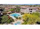 Resort-style pool and spa surrounded by lush landscaping and cabanas, perfect for relaxation at 19777 N 76Th St # 3220, Scottsdale, AZ 85255