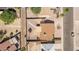 An aerial view displays the roof and small backyard of this home at 815 W El Prado Rd, Chandler, AZ 85225