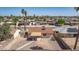Charming home featuring a gravel-covered yard, patio, and mature palm trees in a desirable neighborhood at 815 W El Prado Rd, Chandler, AZ 85225