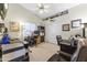 Inviting office featuring two workstations, tiled flooring, vaulted ceiling, and lots of natural light at 15011 S 27Th Pl, Phoenix, AZ 85048