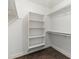Walk-in closet with shelving for optimal organization and storage at 1741 S Clearview Ave # 74, Mesa, AZ 85209