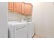Functional laundry room with modern side-by-side washer and dryer units at 2731 W Desert Ranch Rd, Phoenix, AZ 85086