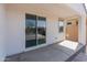 Covered patio with view to low maintenance rock backyard with desert landscaping at 3268 W Caleb Rd, Phoenix, AZ 85083