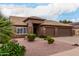 Charming single-story home featuring a three-car garage, desert landscaping, and palm trees at 5536 E Gable Ave, Mesa, AZ 85206