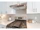 Modern kitchen features stainless steel appliances, white cabinets, quartz countertops, and stylish backsplash at 670 W Laredo St, Chandler, AZ 85225