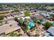 Wide aerial view featuring a home with a backyard oasis, lush landscaping, and desert surroundings, creating a private retreat at 8307 E Buena Terra Way, Scottsdale, AZ 85250