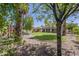 Expansive backyard with lush lawn, mature trees, play structure, and covered patio offers serene outdoor living at 15828 N 10Th Pl, Phoenix, AZ 85022