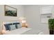 Comfortable bedroom featuring a bed with stylish pillows and a large window with a serene plant at 25484 W Graham Trl, Buckeye, AZ 85326