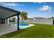 Inviting backyard pool with artificial turf and a covered patio perfect for relaxation at 1416 W Highland St, Chandler, AZ 85224