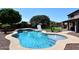Stunning pool featuring a unique waterfall, a water fountain, and a basketball hoop, perfect for summer fun at 18351 W Southgate Ave, Goodyear, AZ 85338