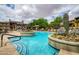 Inviting community pool with decorative cacti, lounge chairs, and a relaxing atmosphere at 20750 N 87Th St # 2115, Scottsdale, AZ 85255