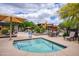 Community spa area with lounge chairs, covered seating and lush desert vegetation at 20750 N 87Th St # 2115, Scottsdale, AZ 85255