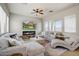 Cozy living room featuring modern fireplace, plush seating, and abundant natural light at 32819 N 23Rd Ave, Phoenix, AZ 85085