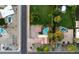 Aerial view of property featuring backyard pool and mature trees at 5202 E Larkspur Dr, Scottsdale, AZ 85254