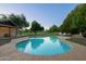 Inviting backyard pool surrounded by a mature landscape at 5202 E Larkspur Dr, Scottsdale, AZ 85254