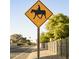 Horse crossing sign on road in residential area at 5202 E Larkspur Dr, Scottsdale, AZ 85254