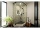 Beautiful walk-in shower with a tiled surround at 6102 E Friess Dr, Scottsdale, AZ 85254