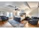 Inviting main bedroom with ceiling fan, and hardwood floors at 6701 N Scottsdale Rd # 26, Scottsdale, AZ 85250