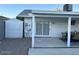 Backyard view featuring a patio and storage shed at 694 W Park Ave, Chandler, AZ 85225
