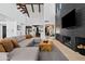 Spacious living room showcasing an open layout, modern fireplace, and comfortable furnishings at 101 E Linger Ln, Phoenix, AZ 85020