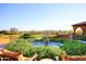 Lush landscape with fountain and seating overlooking a desert landscape at 12725 W Forest Pleasant Pl, Peoria, AZ 85383