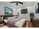 Serene main bedroom with neutral tones, stylish furnishings, a flat-screen TV, and a calming ambiance at 1850 E Maryland Ave # 18, Phoenix, AZ 85016