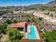 Aerial view of a community pool and landscaped grounds at 1850 E Maryland Ave # 18, Phoenix, AZ 85016