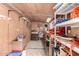 Workshop with plywood walls, open storage, and shelving at 201 S Greenfiled Rd -- # 199, Mesa, AZ 85206