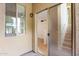 Patio has sliding glass door and window with a view of the staircase at 2401 E Rio Salado Pkwy # 1055, Tempe, AZ 85288