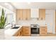Modern kitchen with sleek countertops, tiled backsplash, and garden view at 4948 E Evans Dr, Scottsdale, AZ 85254